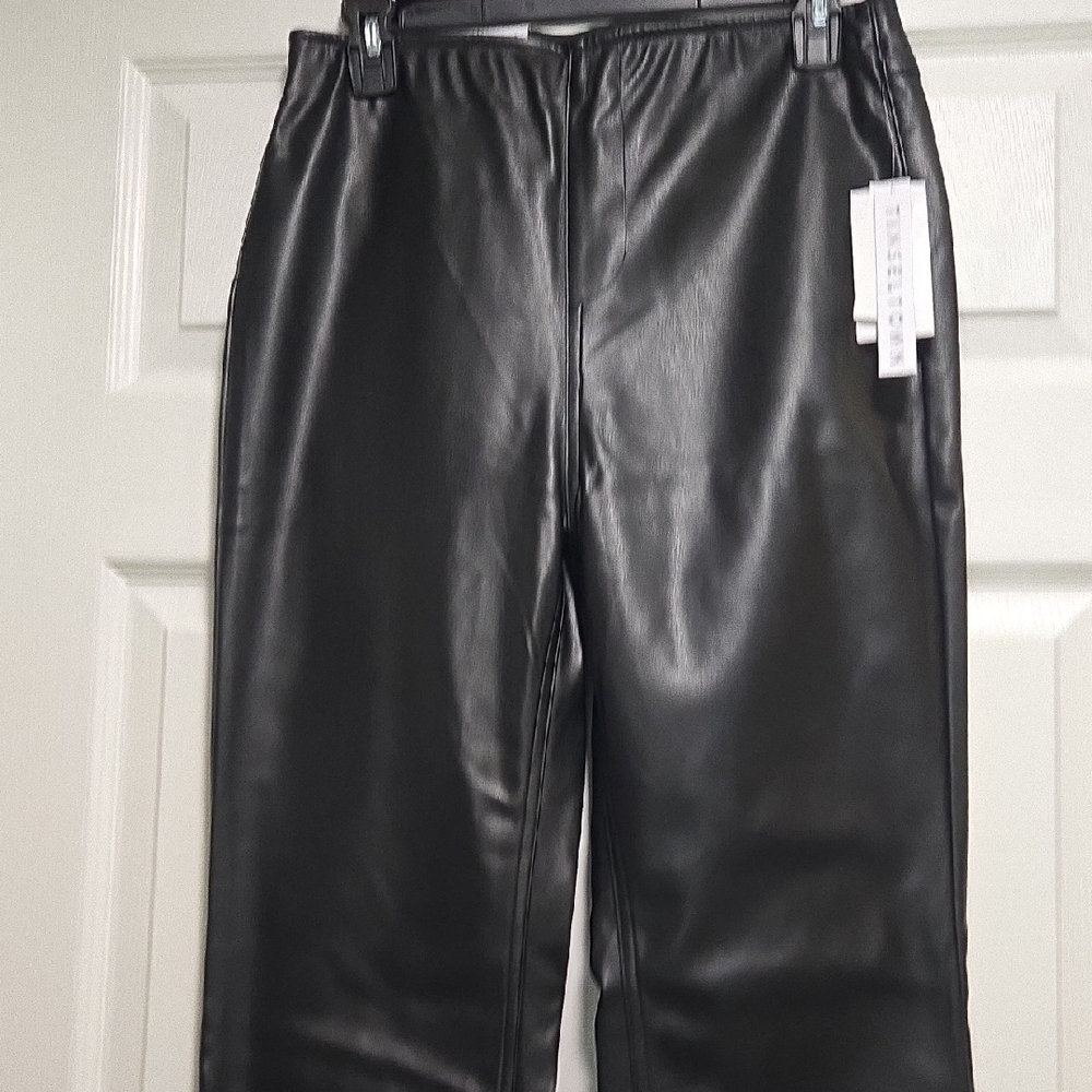 Tinseltown Black Straight Leg Pants Faux Leather.